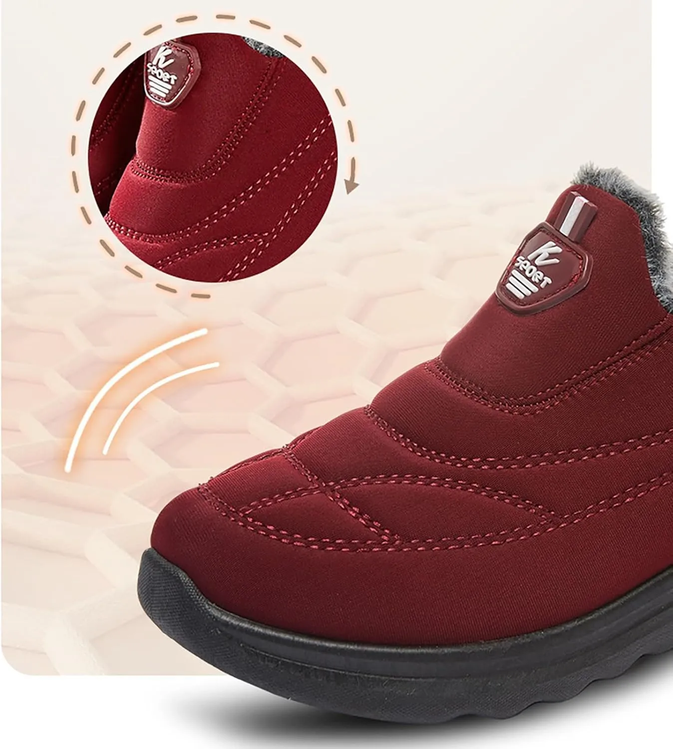 Womens Winter Snow Boots Men Ankle Booties Warm Plush Lined Waterproof Insulated Slip On Winter Walking Shoes