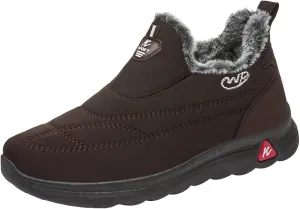 Womens Winter Snow Boots Men Ankle Booties Warm Plush Lined Waterproof Insulated Slip On Winter Walking Shoes