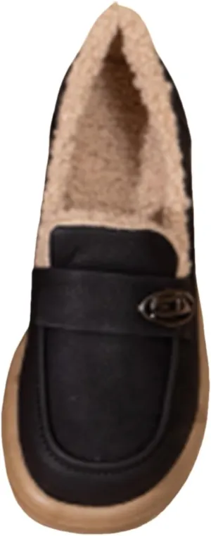 Women's Winter Warm Plush Lined Waterproof Snow Boots Embroidery Slip On Flat Ankle Boots Non-Slip Casual Booties
