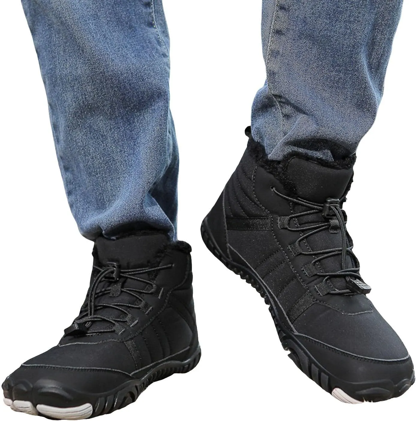 Yanzhenglip Winter Wide Toe Barefoot Hiking Shoes Boots, Non-Slip Waterproof Outdoor Running Boots Snow Boots