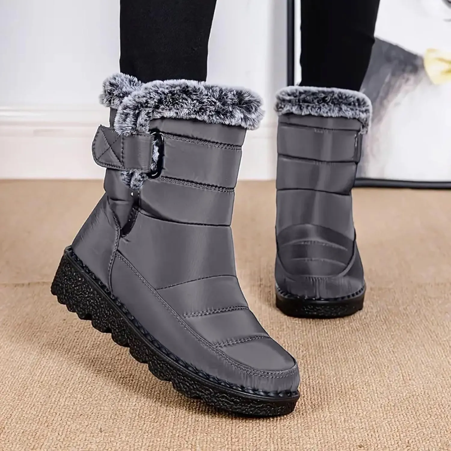 Yanzhenglip Winter Wide Toe Barefoot Hiking Shoes Boots, Non-Slip Waterproof Outdoor Running Boots Snow Boots
