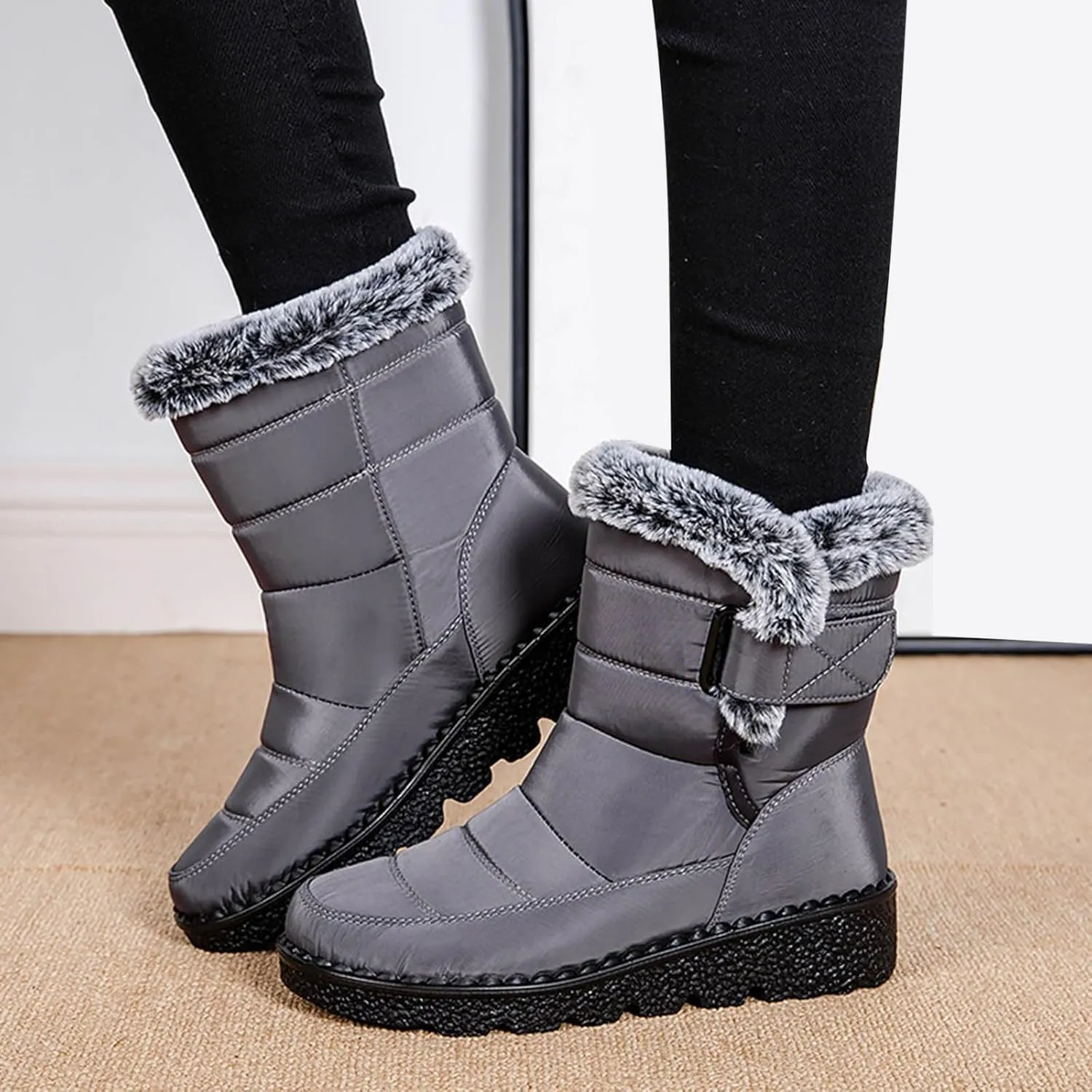 Yanzhenglip Winter Wide Toe Barefoot Hiking Shoes Boots, Non-Slip Waterproof Outdoor Running Boots Snow Boots