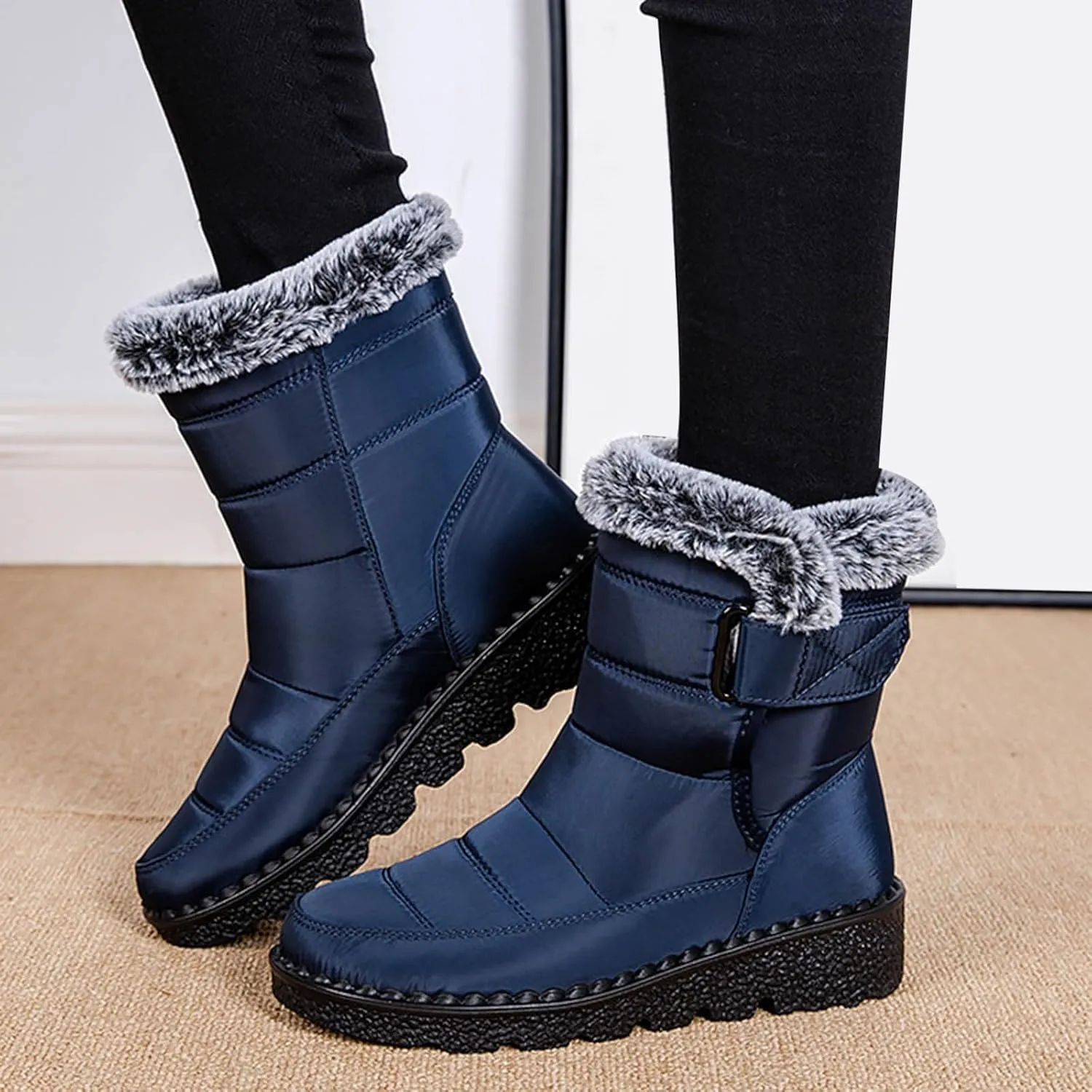 Yanzhenglip Winter Wide Toe Barefoot Hiking Shoes Boots, Non-Slip Waterproof Outdoor Running Boots Snow Boots