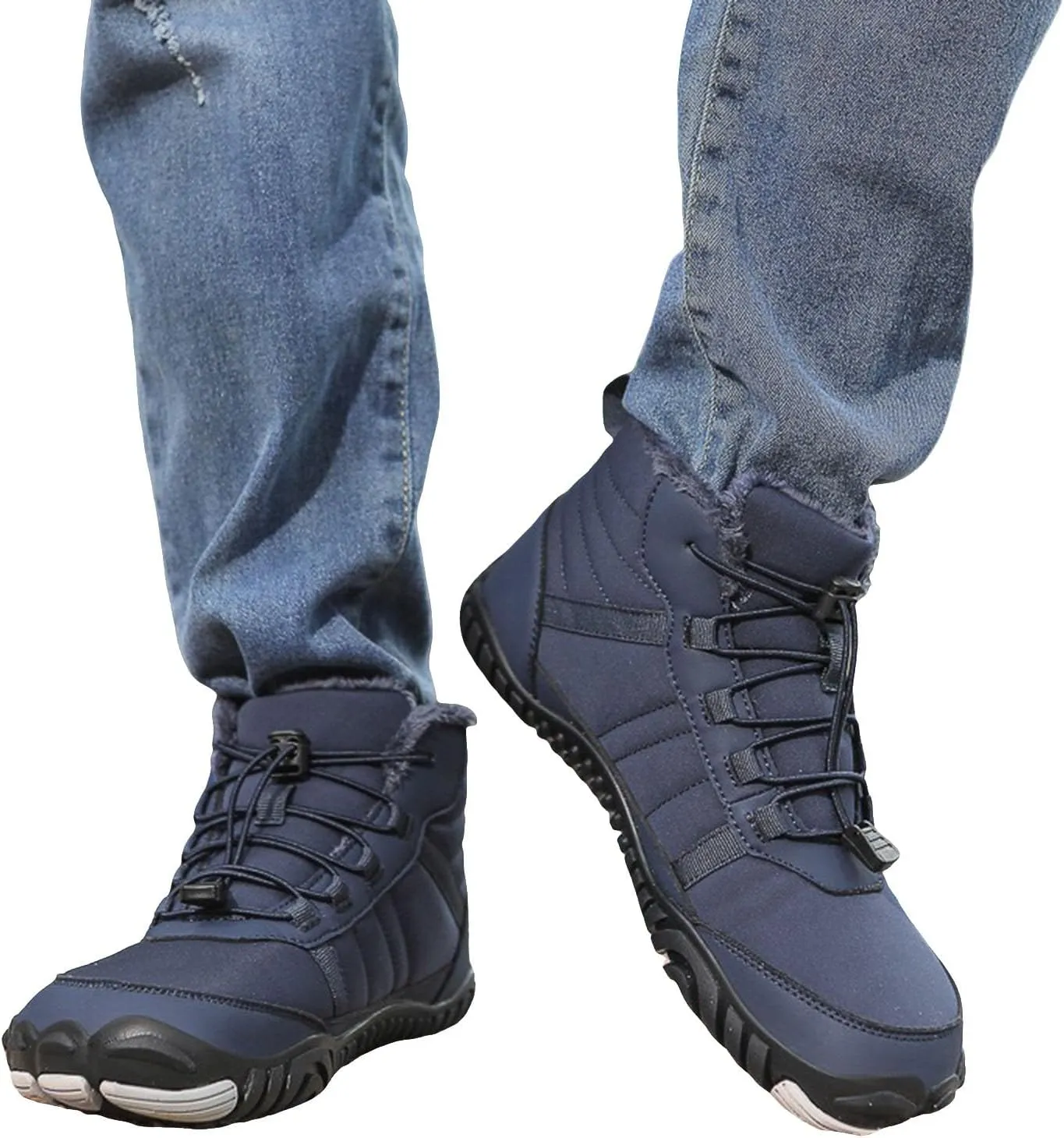 Yanzhenglip Winter Wide Toe Barefoot Hiking Shoes Boots, Non-Slip Waterproof Outdoor Running Boots Snow Boots