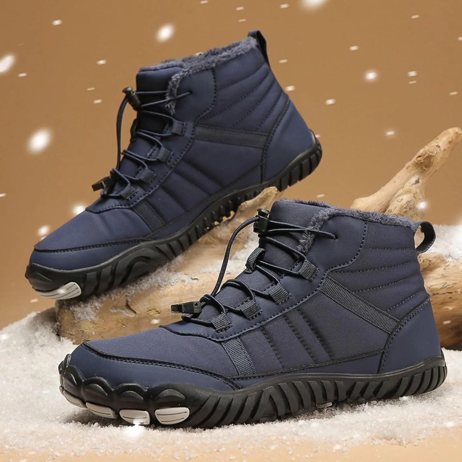 Yanzhenglip Winter Wide Toe Barefoot Hiking Shoes Boots, Non-Slip Waterproof Outdoor Running Boots Snow Boots