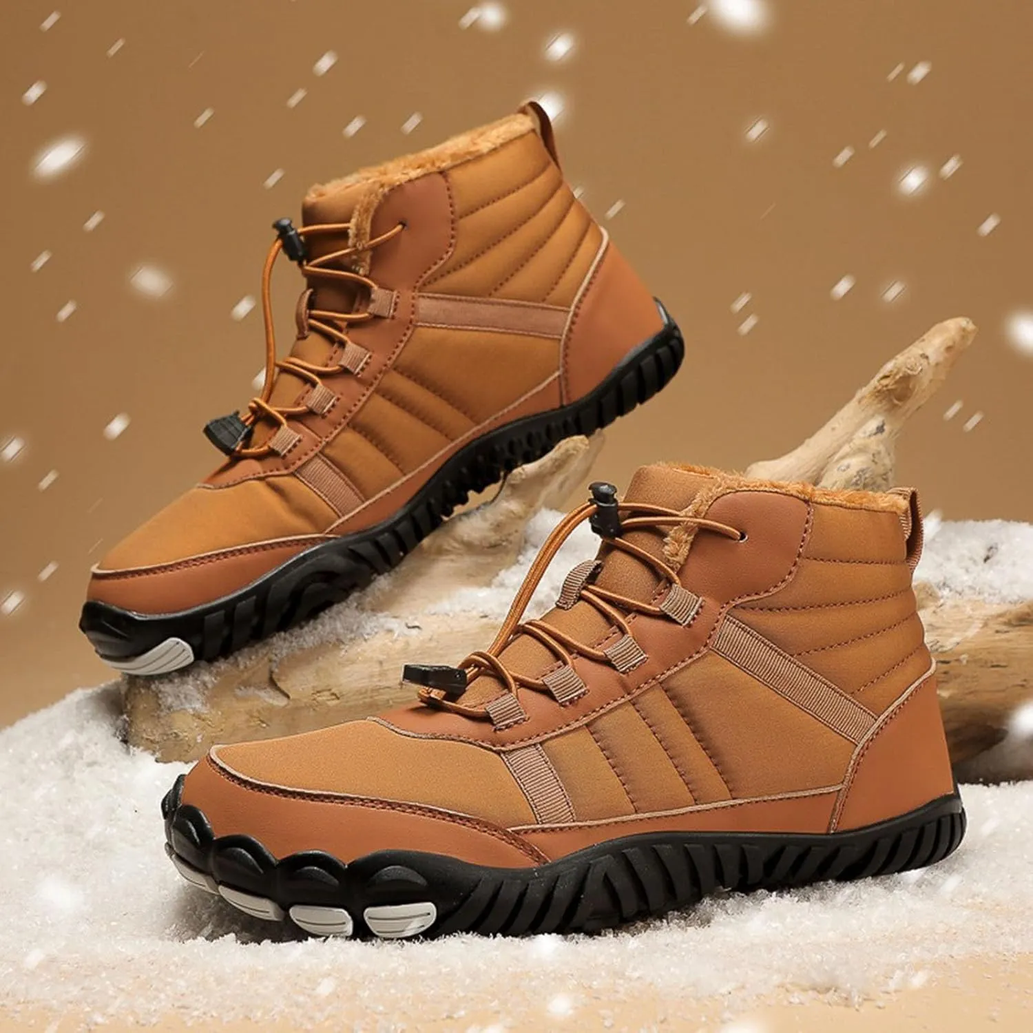 Yanzhenglip Winter Wide Toe Barefoot Hiking Shoes Boots, Non-Slip Waterproof Outdoor Running Boots Snow Boots