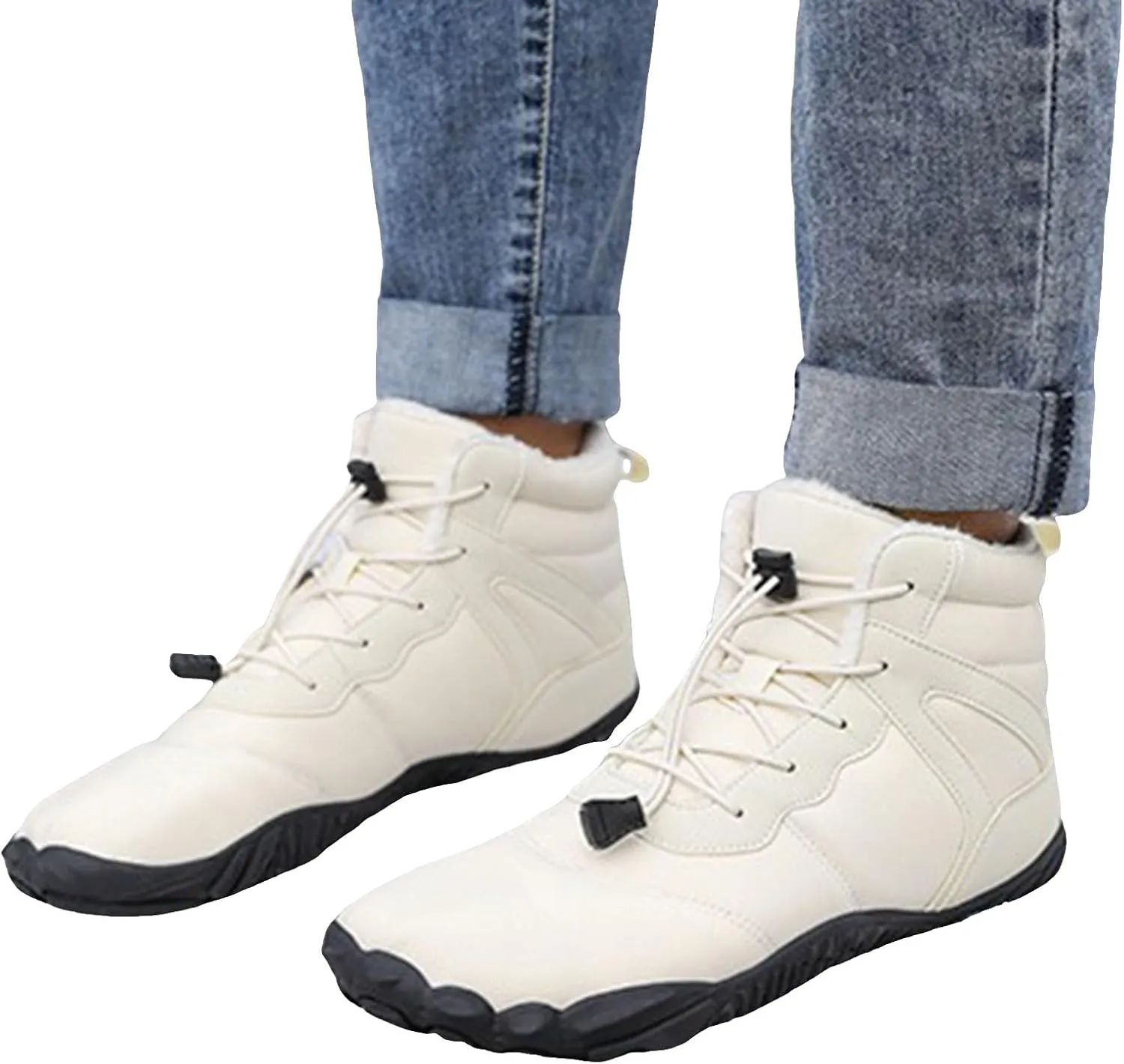 Yanzhenglip Winter Wide Toe Barefoot Hiking Shoes Boots, Non-Slip Waterproof Outdoor Running Boots Snow Boots