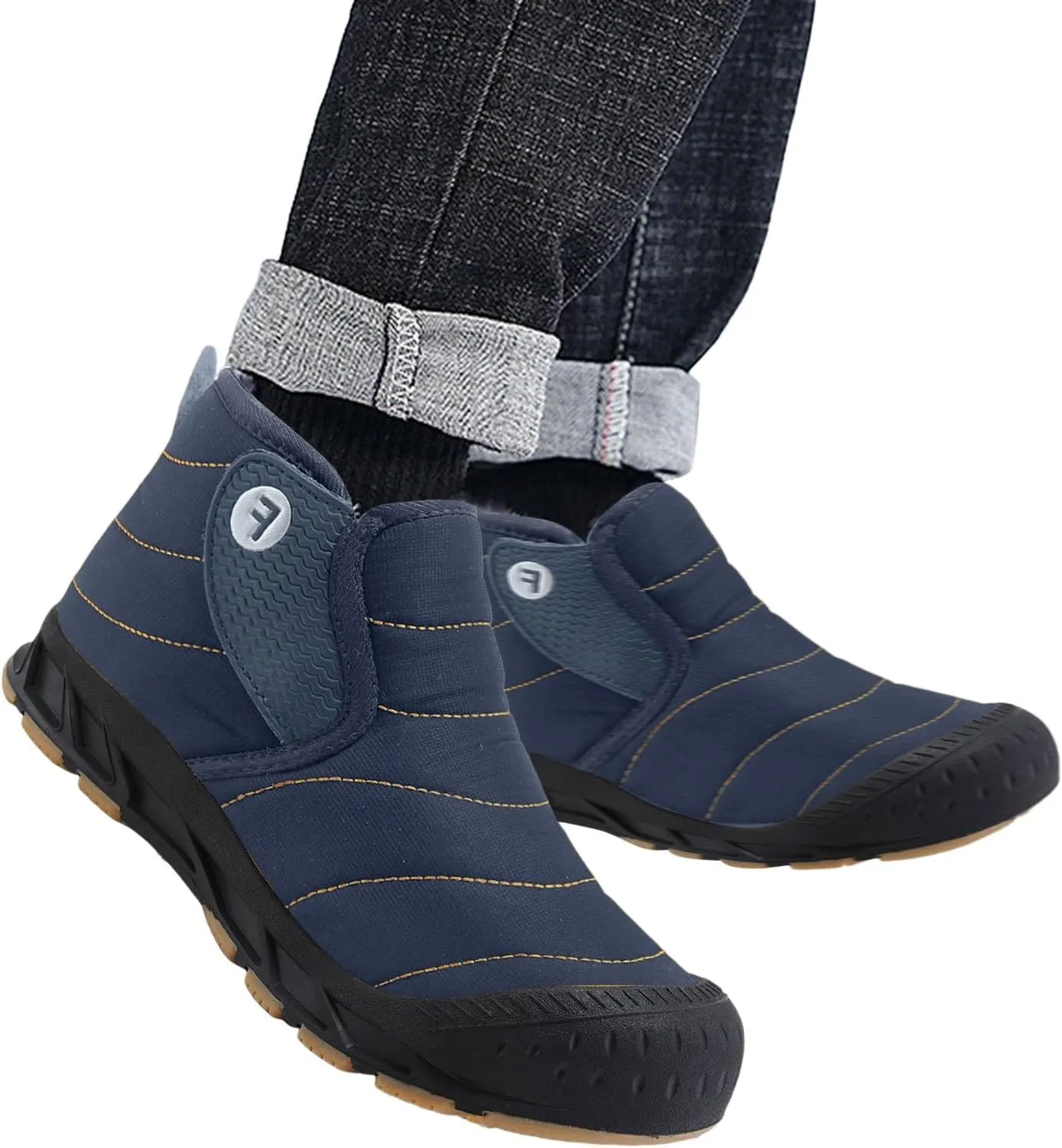 Yanzhenglip Winter Wide Toe Barefoot Hiking Shoes Boots, Non-Slip Waterproof Outdoor Running Boots Snow Boots
