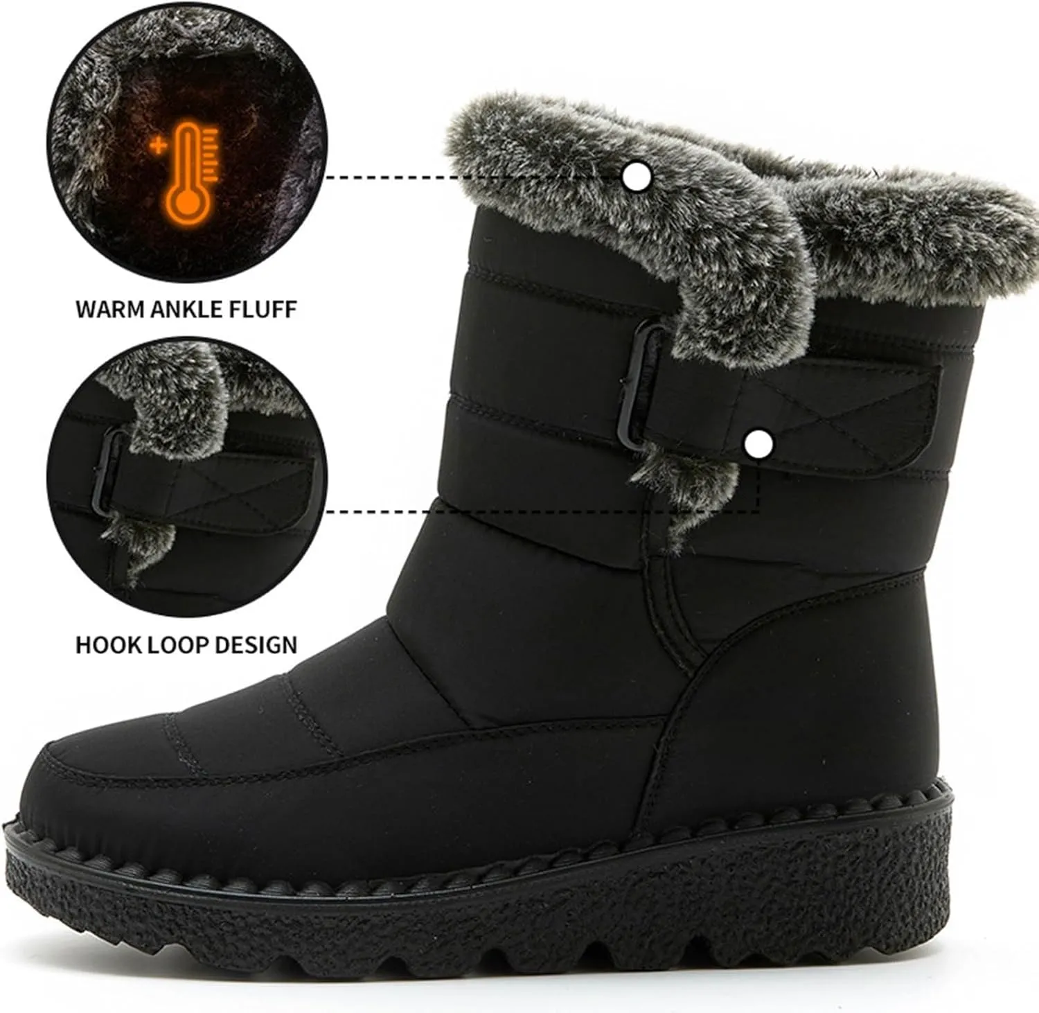 Yanzhenglip Winter Wide Toe Barefoot Hiking Shoes Boots, Non-Slip Waterproof Outdoor Running Boots Snow Boots