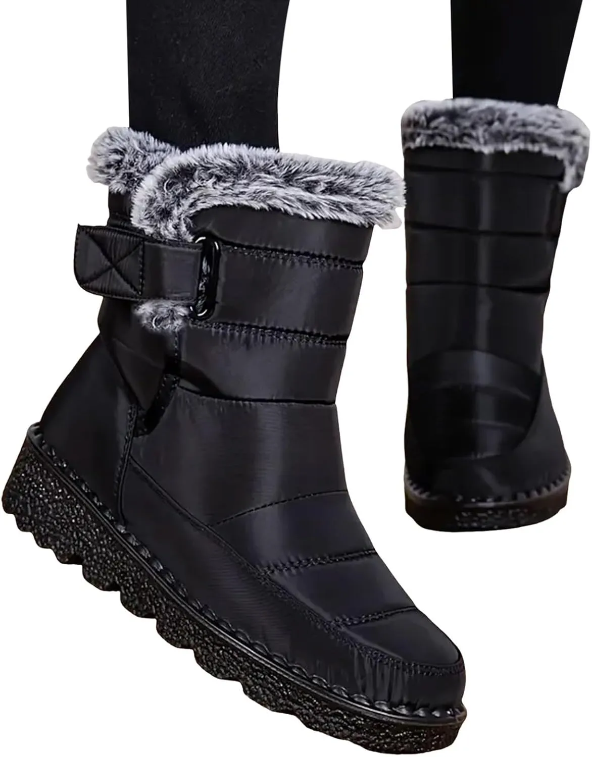 Yanzhenglip Winter Wide Toe Barefoot Hiking Shoes Boots, Non-Slip Waterproof Outdoor Running Boots Snow Boots