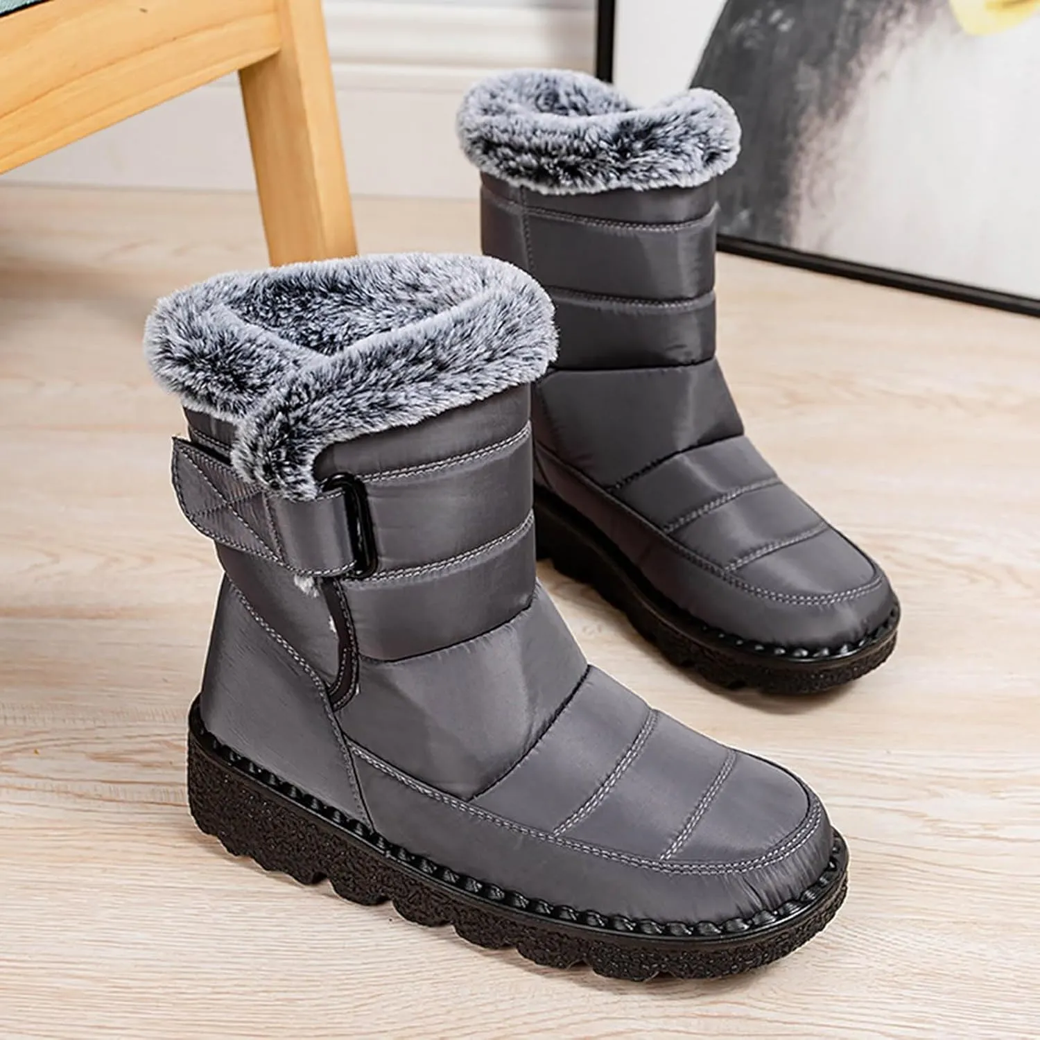 Yanzhenglip Winter Wide Toe Barefoot Hiking Shoes Boots, Non-Slip Waterproof Outdoor Running Boots Snow Boots