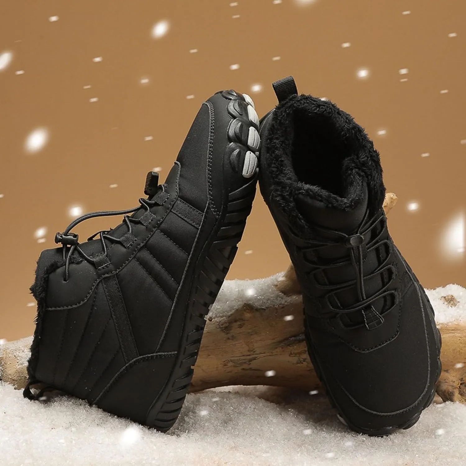 Yanzhenglip Winter Wide Toe Barefoot Hiking Shoes Boots, Non-Slip Waterproof Outdoor Running Boots Snow Boots