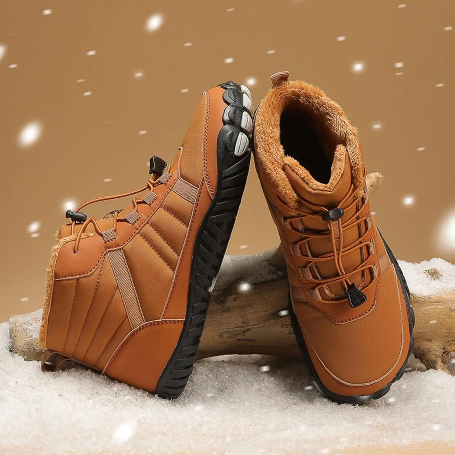 Yanzhenglip Winter Wide Toe Barefoot Hiking Shoes Boots, Non-Slip Waterproof Outdoor Running Boots Snow Boots