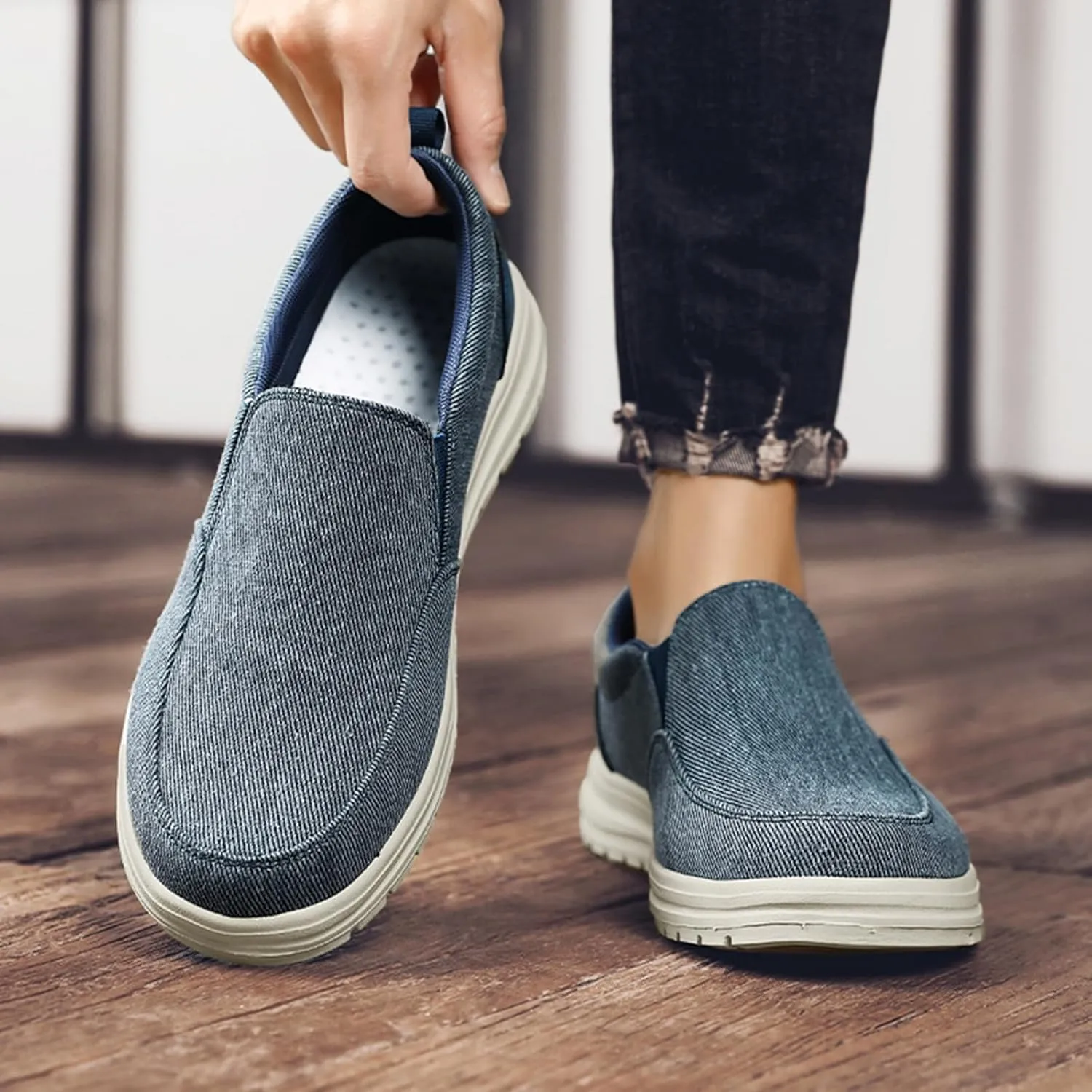 YIBLBOX Men's Wide Width Shoes | Men’s Shoes | Men's Slip On Loafers | Comfortable & Light-Weight