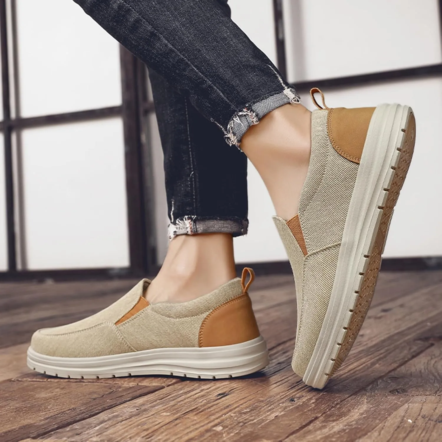 YIBLBOX Men's Wide Width Shoes | Men’s Shoes | Men's Slip On Loafers | Comfortable & Light-Weight