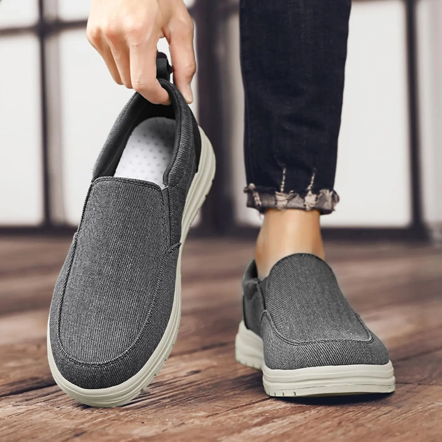YIBLBOX Men's Wide Width Shoes | Men’s Shoes | Men's Slip On Loafers | Comfortable & Light-Weight