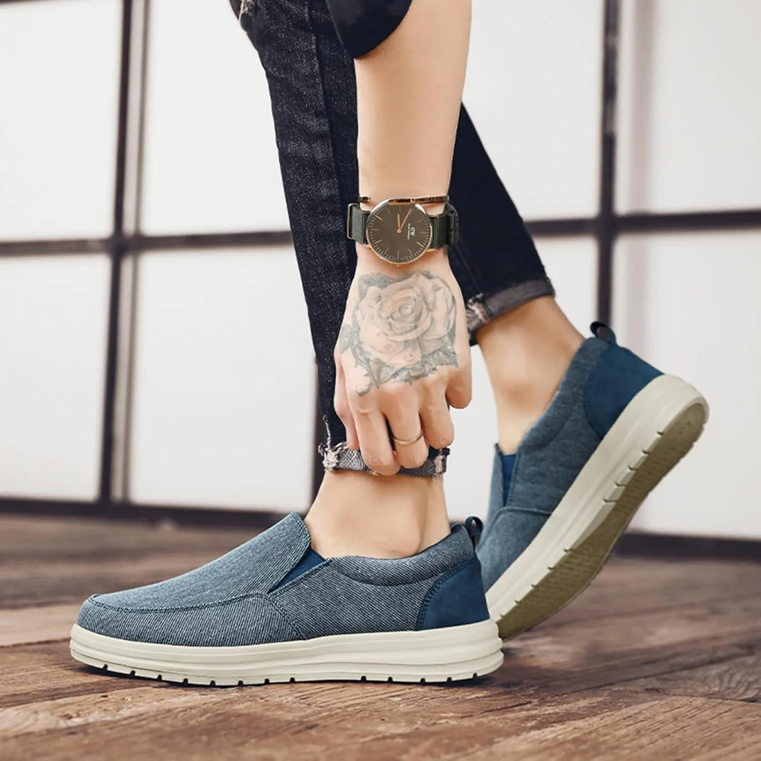 YIBLBOX Men's Wide Width Shoes | Men’s Shoes | Men's Slip On Loafers | Comfortable & Light-Weight