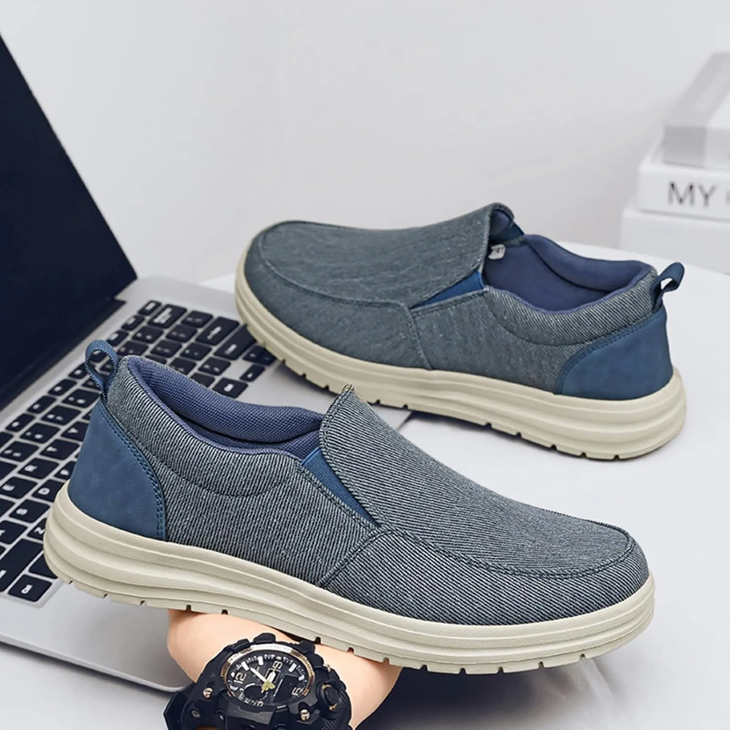 YIBLBOX Men's Wide Width Shoes | Men’s Shoes | Men's Slip On Loafers | Comfortable & Light-Weight