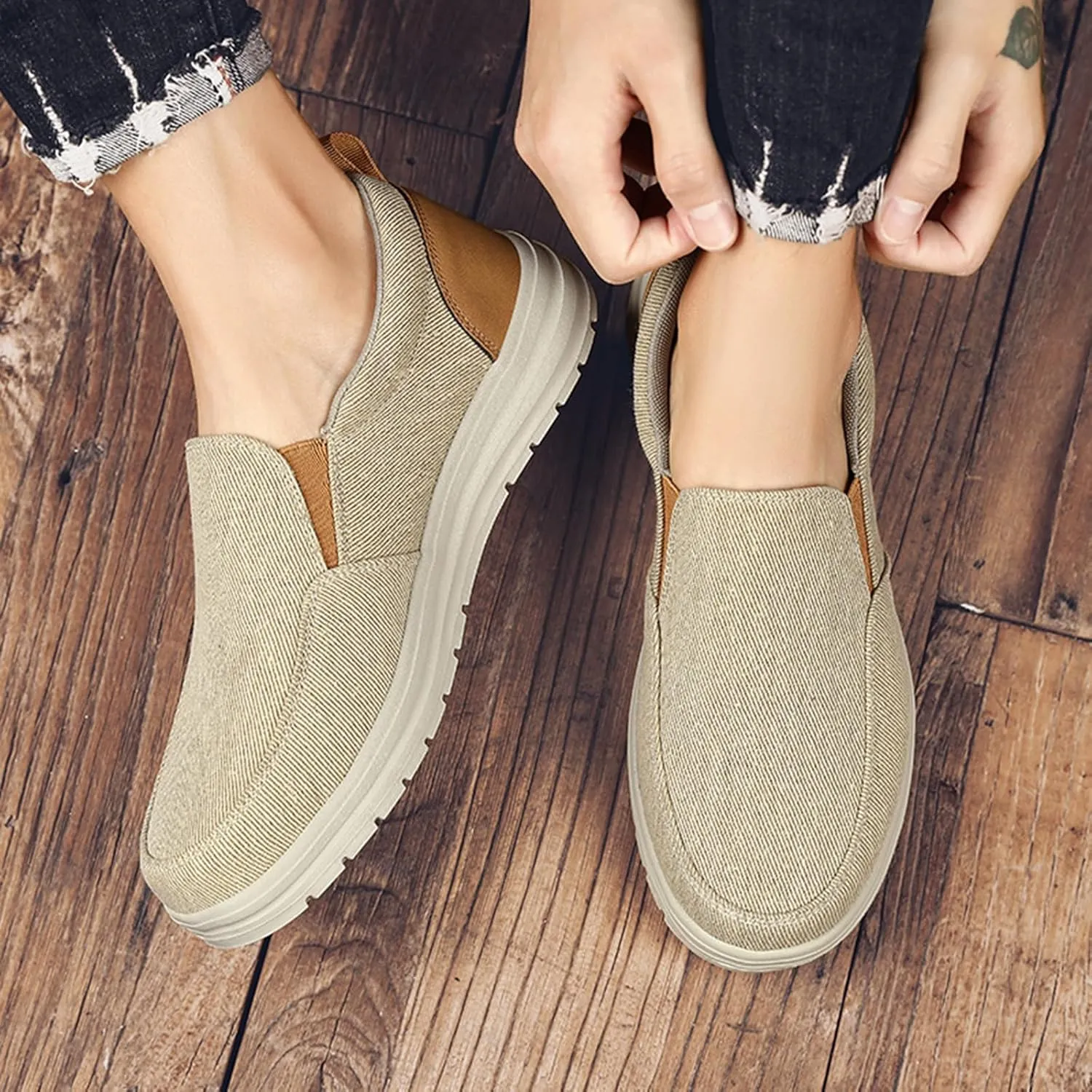 YIBLBOX Men's Wide Width Shoes | Men’s Shoes | Men's Slip On Loafers | Comfortable & Light-Weight