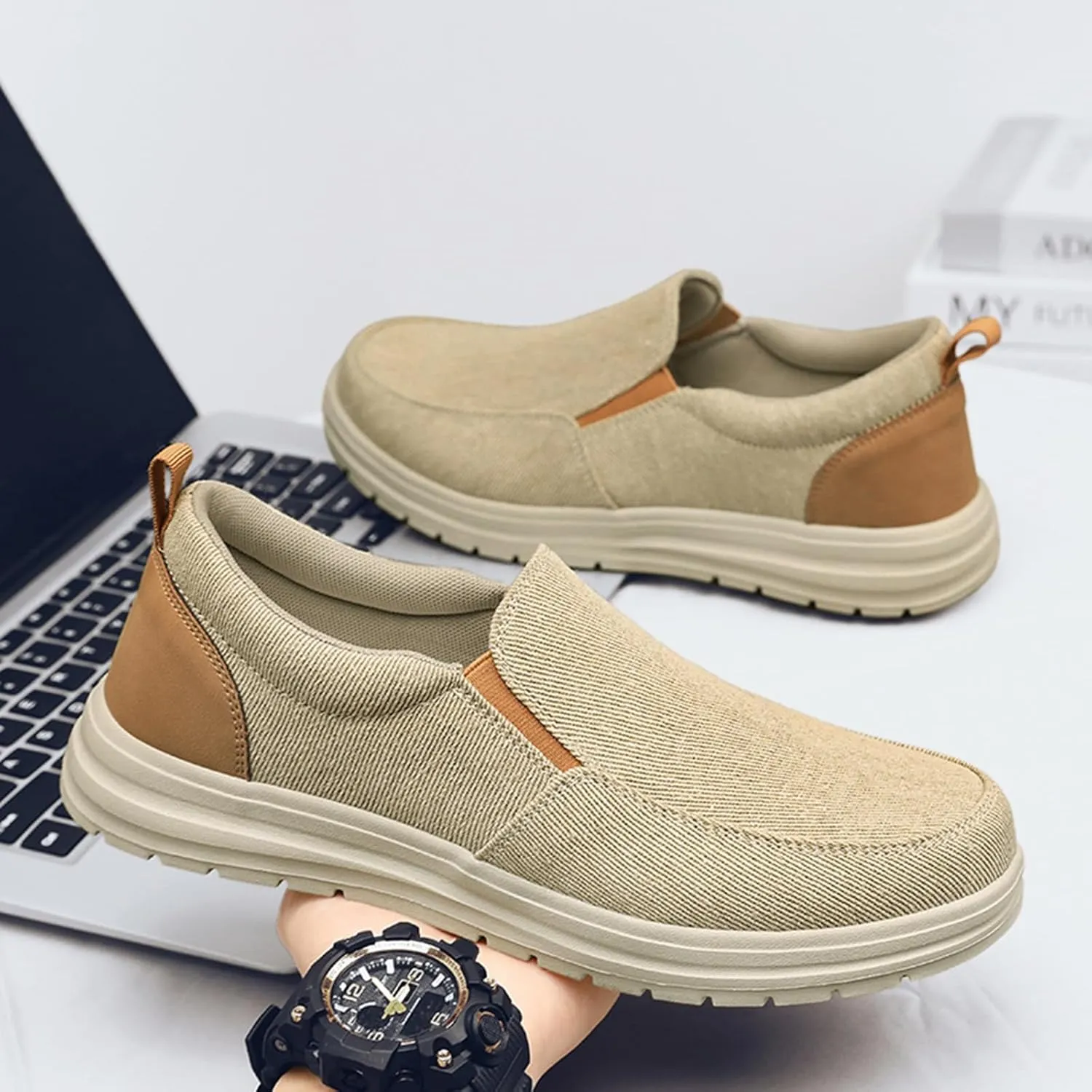 YIBLBOX Men's Wide Width Shoes | Men’s Shoes | Men's Slip On Loafers | Comfortable & Light-Weight